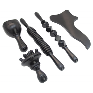 <span class=keywords><strong>Kit</strong></span> di strumenti per massaggi per terapia del legno nero 5 pezzi strumenti per scolpire il corpo per maderoterapia, massaggiatore in legno per drenaggio linfatico - Product Image 2