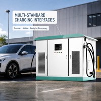 Système mobile tout-en-un de stockage et de charge 105kW 232kWh 125kW IP54 DC, nouveau chargeur EV prêt pour la réduction de la crête de consommation et le remplissage des vallées de puissance, compatible PV