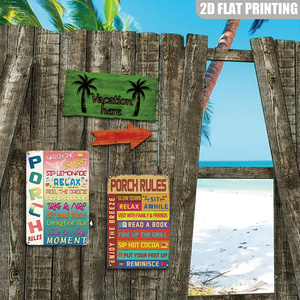 Panneau métallique « Règles de la véranda » : Regardez le coucher du soleil, savourez une limonade, détendez-vous, ressentez la <span class=keywords><strong>brise</strong></span> – Décoration murale rétro colorée pour patio et jardin - Product Image 4