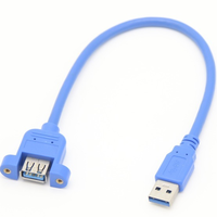 Câble d'extension USB 3.0 A mâle à femelle personnalisé avec câble de verrouillage à vis pour montage sur panneau