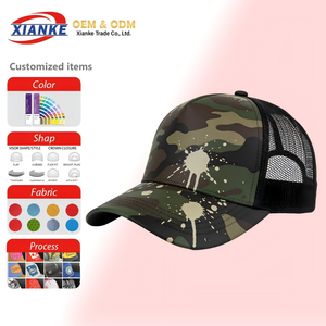 Casquette de camionneur camouflage personnalisée OEM XNKY 2026, casquette de camionneur à 5 panneaux brodée de haute qualité pour hommes, casquette de baseball avec logo personnalisé - Product Image 1