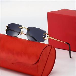 Occhiali da Sole Quadrati di Lusso Blue Rain UV400 per Donna e Uomo, Design Classico Senza Montatura con Taglio Diamantato, Confezione Regalo - Product Image 3