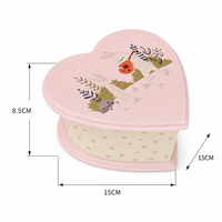 Boîte à musique en bois en forme de cœur personnalisée en gros, design lapin mignon, boîte de rangement pour bijoux, cadeau d'anniversaire pour enfants, décoration intérieure