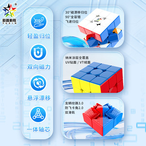 Cubo Mágico Magnético Yuxin 3x3, Versión UV V3, Juguete de Rompecabezas Colorido para Niños de 8 a 13 Años - Product Image 5