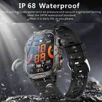 Reloj Inteligente QX12 Resistente al Agua 5ATM para Hombre, Pantalla LED de 1.96 Pulgadas, Linterna, Llamadas Bluetooth, IP68, Fitness, Compatible con Android, Deportivo para Exteriores