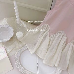 Vestito estivo senza maniche per bambine alla moda in pizzo con Splicing gonna da principessa vestiti da bambina <span class=keywords><strong>dolce</strong></span> - Product Image 5