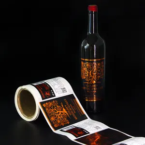 Etiqueta autoadhesiva personalizada para botella de vino, embalaje de PVC resistente al agua, etiqueta de impresión, pegatinas de vinilo con logotipo