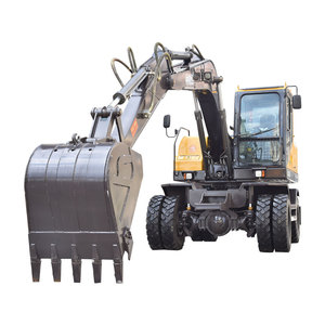 المحمولة المدمجة آلة حفار صغيرة حفارة بعجلات الترابية تتحرك معدات ل القبر حفر - Product Image 1