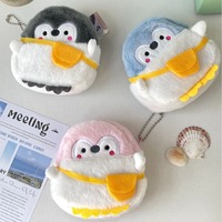 Dompet Koin Mini Penguin Grosir, Gantungan Kunci Boneka Hewan Lucu, Kantong Resleting, Gantungan Tas, Liontin Ransel, Gantungan Kunci