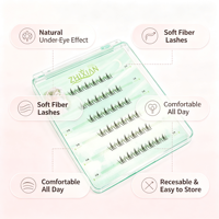 Extensions de cils en grappe auto-adhésives sans colle, extensions de cils tournesol, extensions de cils inférieurs pour volume, kit DIY fait main