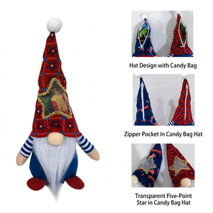 Sac à bonbons gnome patriotique sans visage pour le 4 juillet, décoration de table pour la fête de l'Indépendance américaine, ornement cadeau - Product Image 3