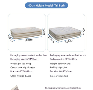 Cama de aire inflable de tamaño doble para 2 personas de alta altura, plegable con bomba eléctrica moderna para ARENA, <span class=keywords><strong>playa</strong></span>, Camping, tela de PVC suave - Product Image 4
