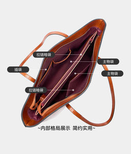 <span class=keywords><strong>Borse</strong></span> a tracolla in pelle da ufficio da donna di lusso con chiusura a cerniera <span class=keywords><strong>borse</strong></span> da viaggio - Product Image 6