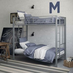 Diseño simple Sleeper individual gris muebles litera doble chico cama de metal - Product Image 1