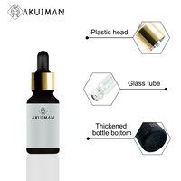 Flacon d'Huile Essentielle Transparent, Blanc Mat, Noir Givré, Ambré 5ml 10ml 15ml 20ml avec Compte-Gouttes en Verre et Pipette Dorée