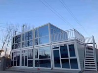 DYCE2 Vente Directe Maison Conteneur Modulaire à Double Toit Préassemblée, Luxe Moderne, Fenêtres en Aluminium Respirantes, Extérieur