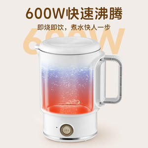 Bouilloire électrique Rongsheng 600 ml, portable, en acier inoxydable, chauffe-eau automatique de voyage, blanc - Product Image 5