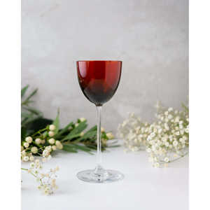 Verre à vin moderne classique Cristinabologna en verre borosilicate rouge clair, avec base en métal et plastique, vaisselle fantaisie pour vin rouge - Product Image 6