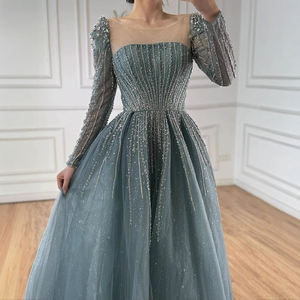 Serene Hill LA72991A Abito da Sera Turchese a Linea A con <span class=keywords><strong>Glitter</strong></span> e <span class=keywords><strong>Maniche</strong></span> <span class=keywords><strong>Lunghe</strong></span>, <span class=keywords><strong>Vestito</strong></span> Formale da Cerimonia per Donne 2025 - Product Image 2