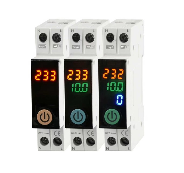 MCB Hot Selling TUYA WIFI Miniature Circuit Breaker 63A Remote Control Display Battery Level Overcurrent Protection 6kA/10kA