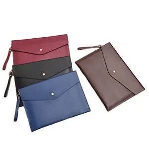 A4 Real Leather Multifunctionele Portfolio Envelop Bestand Houder Voor Papieren Document Briefpapier Organisator En Tablet Case Pc Sleeve