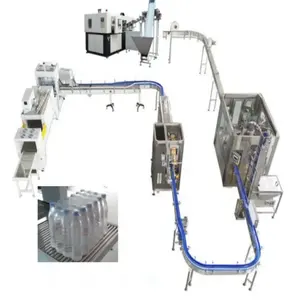 Máquina de enchimento de água líquida pura para animais de estimação, 330ml e 500ml, totalmente automática, de plástico, mineral e engarrafado