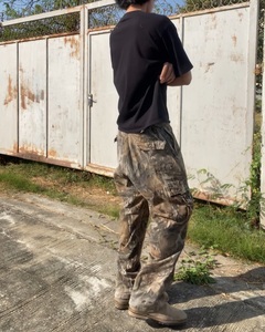 กางเกงยีนส์ทรงคาร์โก้สำหรับผู้ชายกางเกงยีนส์ขาสั้นแบบลำลองพิมพ์ลายทั้งหมดลายพราง - Product Image 2