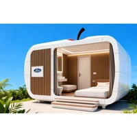 Maison capsule personnalisée de 20 pieds et 40 pieds, maison préfabriquée moderne populaire en plein air, style capsule spatiale