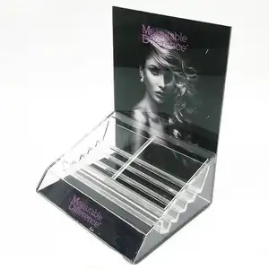 Custom Beauty Cosmetic Shop Fitting Acrylic Eyelash Display Stand Cosmetic Acrylic Display Stand