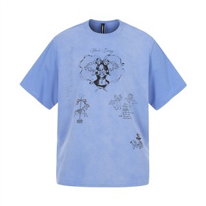 Camiseta de Hombre con Estampado de Personajes Hip Hop <span class=keywords><strong>Kuso</strong></span>, Transpirable, de Corte Holgado, Manga Corta, Cuello Redondo, Algodón Puro, Informal, para Verano - Product Image 3