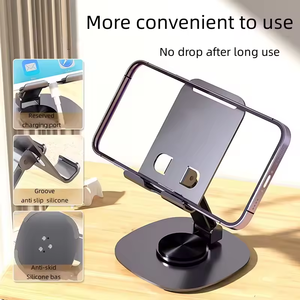 Thiết kế mới chống trượt 360 xoay kim loại điện thoại di động chủ Cradle đứng linh hoạt bàn đứng cho tất cả các điện thoại - Product Image 4