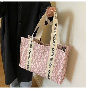Bolsas de Mano de Lona de Algodón con Estampado de Dibujos Animados, Estilo Moderno, para Uso Diario, Compras y Viajes de Fin de Semana - Product Image 2
