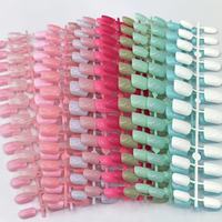 Lot de 24 faux ongles à presser, couleur unie, personnalisables, en ABS, application complète pour les doigts
