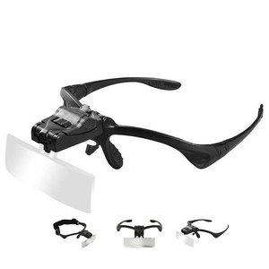 Loupe de bijoutier professionnelle à 5 lentilles avec 2 LED, support et bandeau interchangeables - Product Image 1