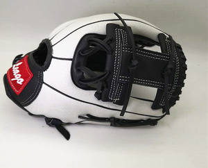 Gants <span class=keywords><strong>de</strong></span> <span class=keywords><strong>baseball</strong></span> professionnels en cuir <span class=keywords><strong>de</strong></span> porc véritable <span class=keywords><strong>de</strong></span> <span class=keywords><strong>11</strong></span>,5 <span class=keywords><strong>pouces</strong></span>, logo brodé <span class=keywords><strong>de</strong></span> haute qualité, couleur blanc et noir - Product Image 2