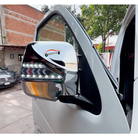 1 paire de coques de rétroviseurs latéraux chromées en ABS avec clignotants LED pour accessoires de fourgon Hiace 2008-2018