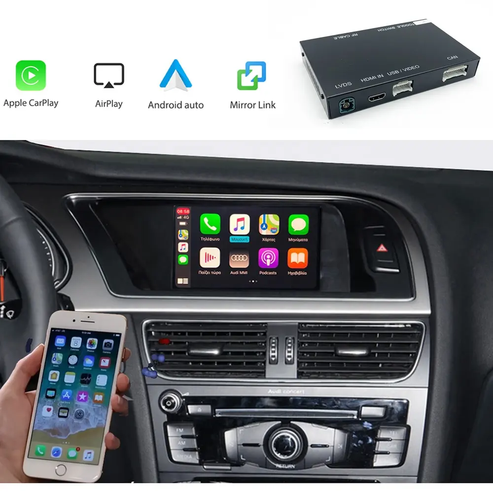 Wifi Apple Carplay Android Auto Integratie Voor Audi Concert Symphony Radio A4 8K/A5 8T/Q5 8R Front Reverse Camera Interface