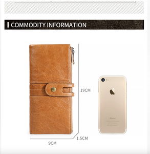 Cartera Larga Andong para Mujer, de Cuero Vacuno Genuino, Bolso de Mano, Bolso de Hombro, Multifuncional, Anti-RFID - Product Image 3