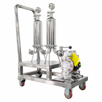 Unité de microfiltration à double étage en acier inoxydable 304/316, machine de filtration de liquides portable avec pompe à air