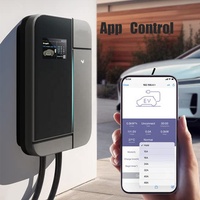 Station de recharge domestique murale personnalisable pour VE, Type 2, 32A, câble 4m, OCPP, WiFi, RFID, 7KW, étanche IP65, contrôle par application