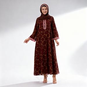 Vestido Abaya con Estampado de Tela de Alta Calidad, Diseño Moderno y Cómodo para el Día a Día, para Mujeres Musulmanas, 2026 - Product Image 1