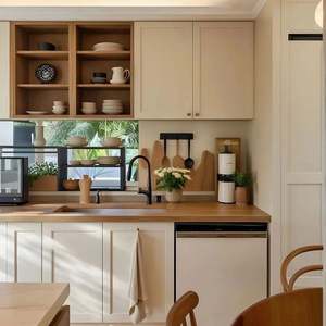 Customized <b>Cream</b> Wood Style Wooden Furniture Bookshelf <b>Sideboard</b> Cabinet Dining Table for Home Living Room and Villa - Product Image 2