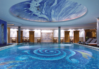 Mosaïque de piscine en céramique et porcelaine, magnifique verre Hasin, couleur plage de mer, villa, maison, design spécial, mosaïque bleue