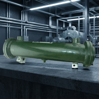 Échangeur de chaleur coquille et tubes pour le refroidissement d'huile hydraulique avec revêtement marin C5 M et unité de faisceau de tubes amovible
