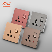 KLASS-Interruptores de un solo polo de 16A y 220V, toma de corriente USB, luz de pared universal para casa, interruptor eléctrico, gran oferta, estándar del Reino Unido