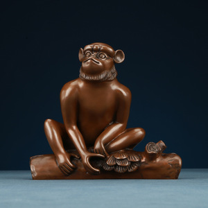 Copper Monkey Zodiac Figurine Irregular Shape Feng Shui <b>Desk</b> Decoration Office Home Use Chinese New Year Gift - Product Image 1