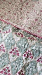 <b>Indian</b> Jaipuri Block Print <b>Quilt</b> Printed Reversible Razai Cotton Handmade Floral <b>Quilt</b> Jaipuri Razai Bedspread Comforter - Product Image 2