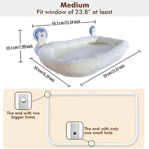 Alféizar de repisa plegable de alta capacidad de carga cubierta suave gato ventana percha gato inalámbrico ventosa de vidrio hamaca con marco de Metal - Product Image 2