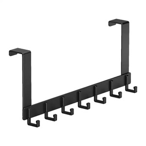 Wall Mounted Door Hooks No Drill <b>Clothes</b> Organizer Rectangle Shape Bathroom Bedroom <b>Storage</b> Rack 5 Hooks Heavy Duty - Product Image 5