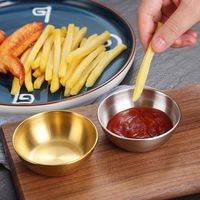 Bols à sauce en acier inoxydable 8,3 cm 9,2 cm, petites coupelles rondes pour condiments, ketchup, sauce soja, cornichons, usage cuisine et restaurant